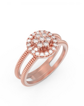 18K Gold & Diamond Ring For Women KRL10409